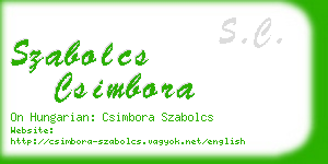 szabolcs csimbora business card